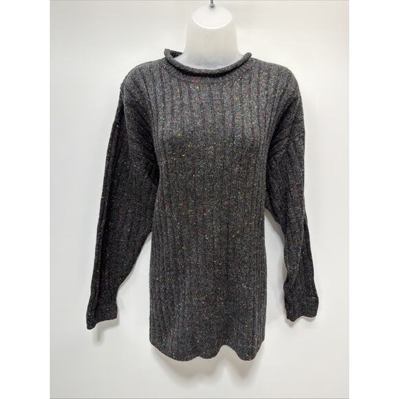 Weekend Edition Wool Blend Sweater Winter Large Womens Fun Fetti Gray - Picture 1 of 5